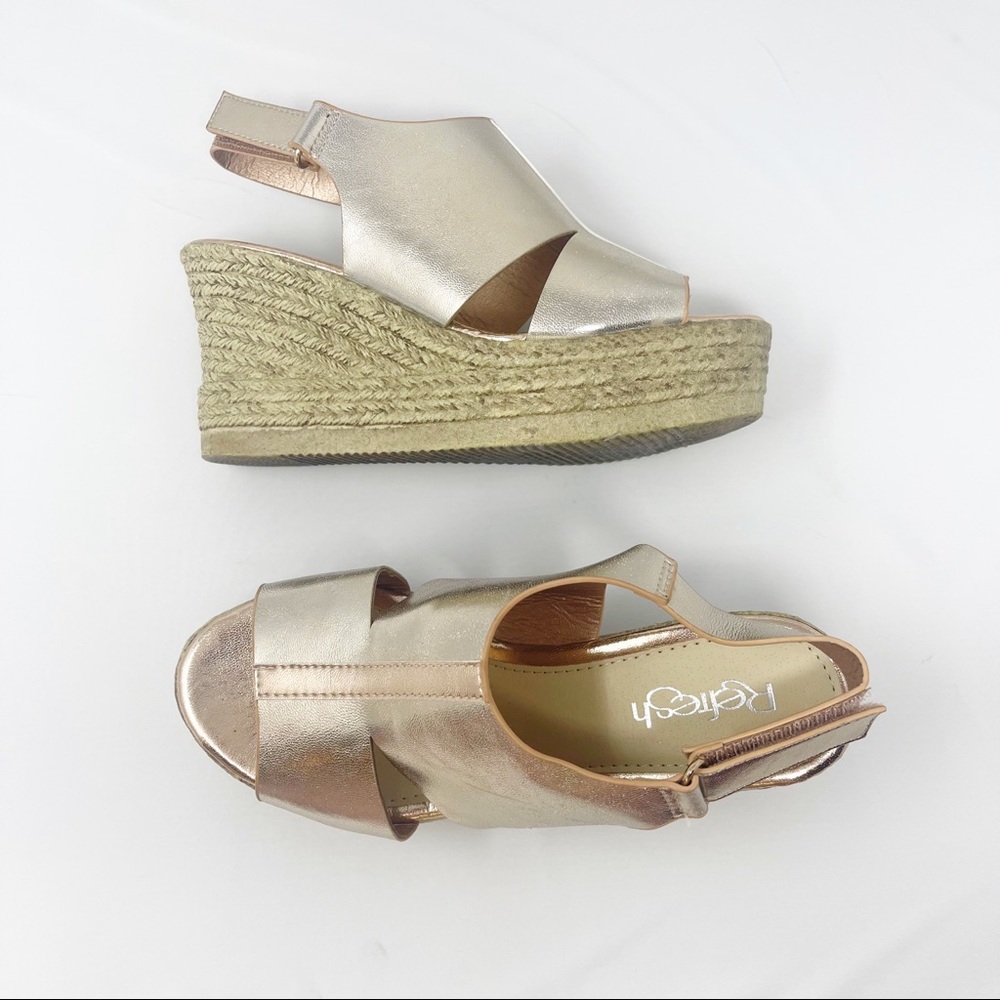 Refresh Metallic Rose Pink Wedges Size 7 1/2